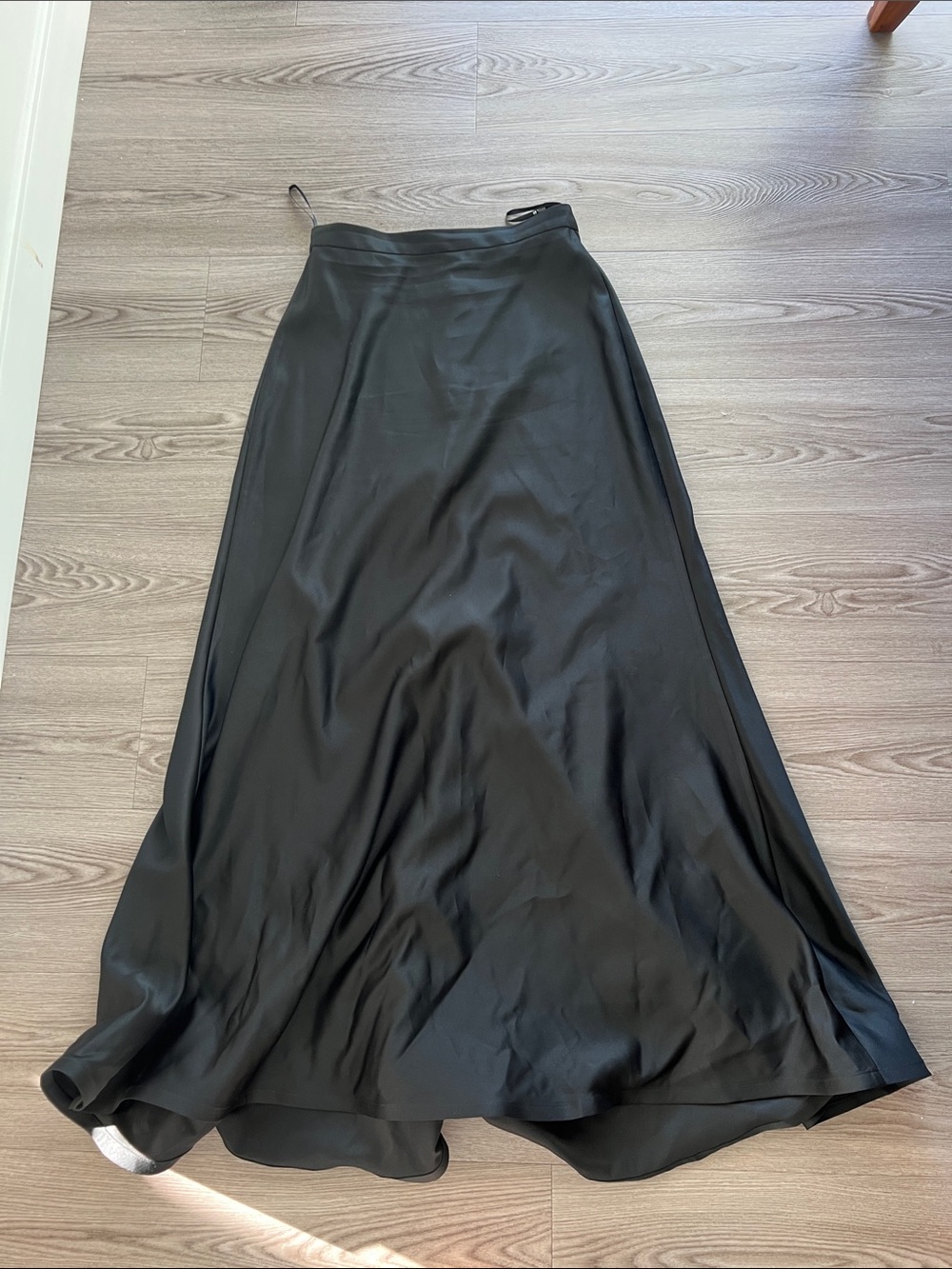 Tadashi Shoji Black Satin Maxi Skirt